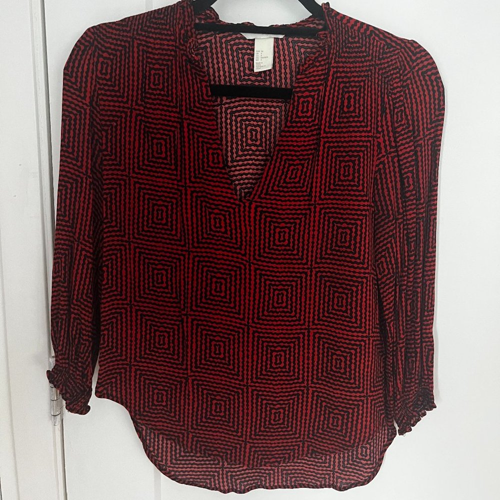 H&M Dark Orange & Black Top